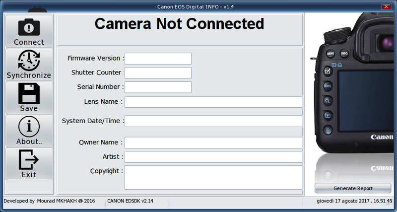 canon eos digital info
